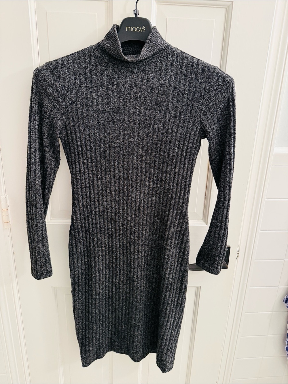 Athleta Ribbed Turtleneck Sweater Dress - Charcoal Gray